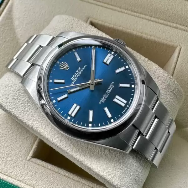 Unworn Rolex 41mm Oyster Perpetual 124300Box Papers–Blue Dial With Stickers11 result