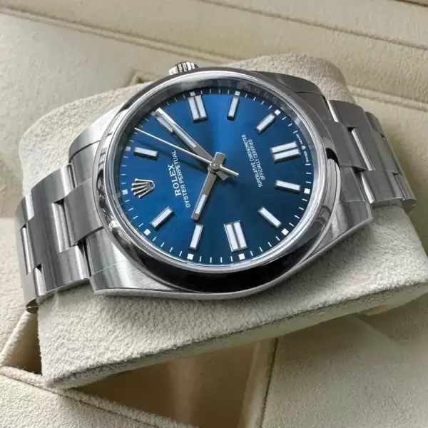 Unworn Rolex 41mm Oyster Perpetual 124300Box Papers–Blue Dial With Stickers12 result