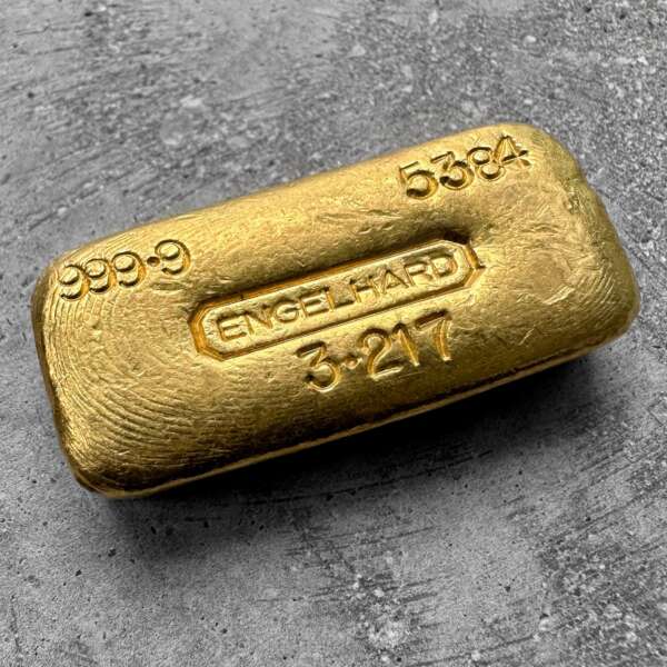 Vintage Engelhard Gold Poured Bar.9999 3.217oz31