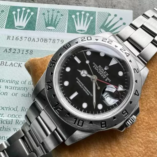 1999 Rolex Explorer II Black Dial 16570 Black Dial–Box and Papers25 result