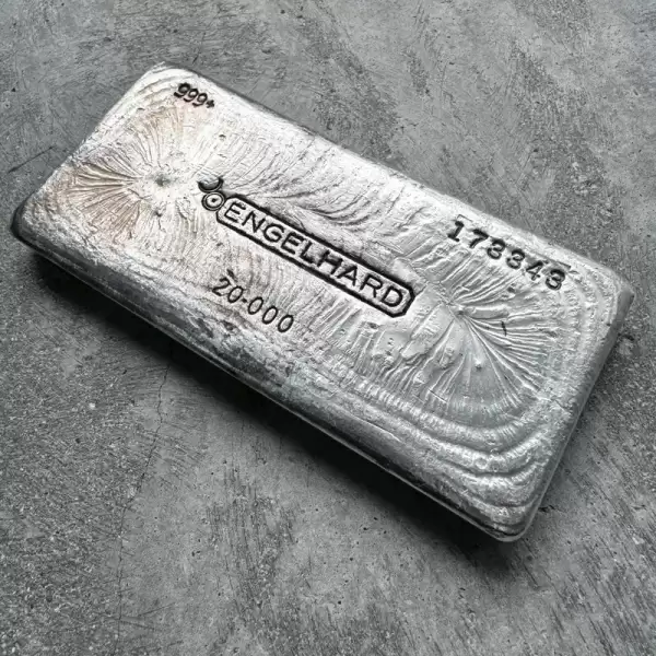 Vintage 20oz.999 Silver Engelhard Poured bar Stunning Pour Lines!80 result