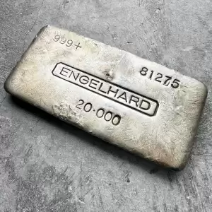 Vintage20oz .999 Silver Engelhard Poured bar 5 Digit Serial20 result