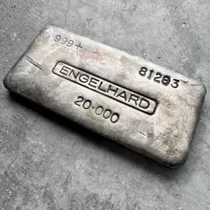 Vintage20oz .999 Silver Engelhard Poured bar 5Digit Serial10 result