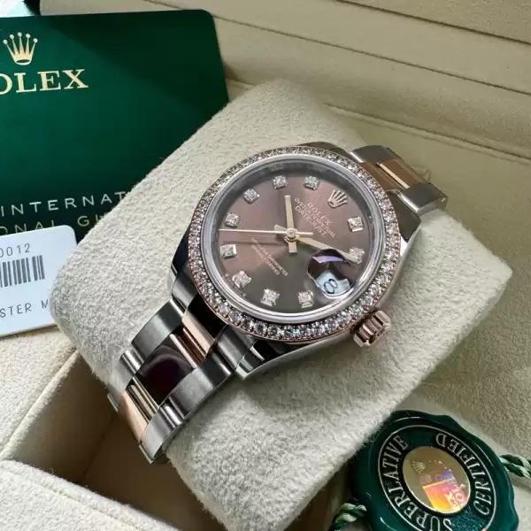 2022 Rolex 28mm Datejust 279381RBR Rose Gold Factory diamond dial+Bezel30 result