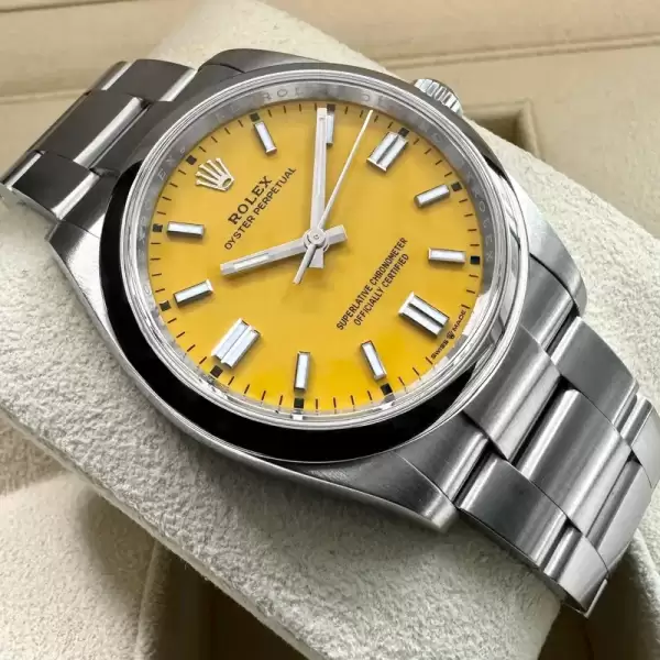 Discontinued Rolex 36mm Oyster Perpetual 126200 Box Papers–Yellow Dial12 result