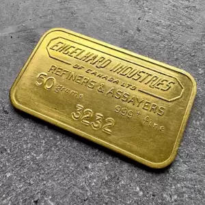 Engelhard Industries of Canada 50 Gram Gold Bar Struck.9999+60 result