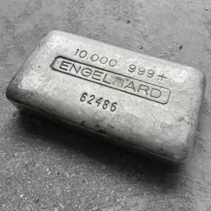 10 oz Engelhard.999 Silver Poured bar 5 digit Serial Attractive condition31 result