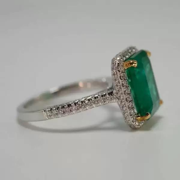 18K White Gold 4.75ct Natural Emerald Solitaire Cocktail Ring(11) result