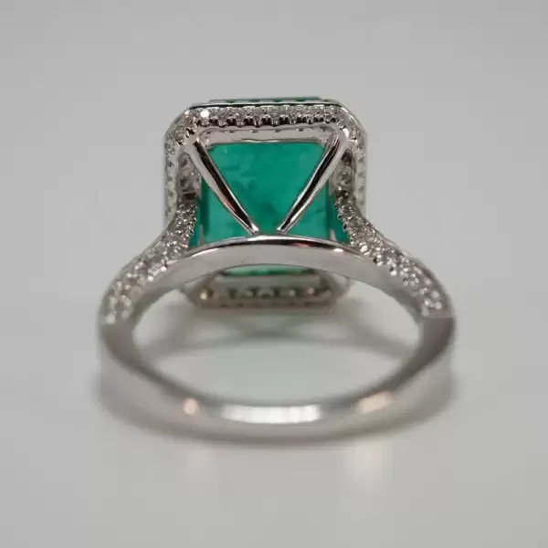 18K White Gold 4.75ct Natural Emerald Solitaire Cocktail Ring(12) result