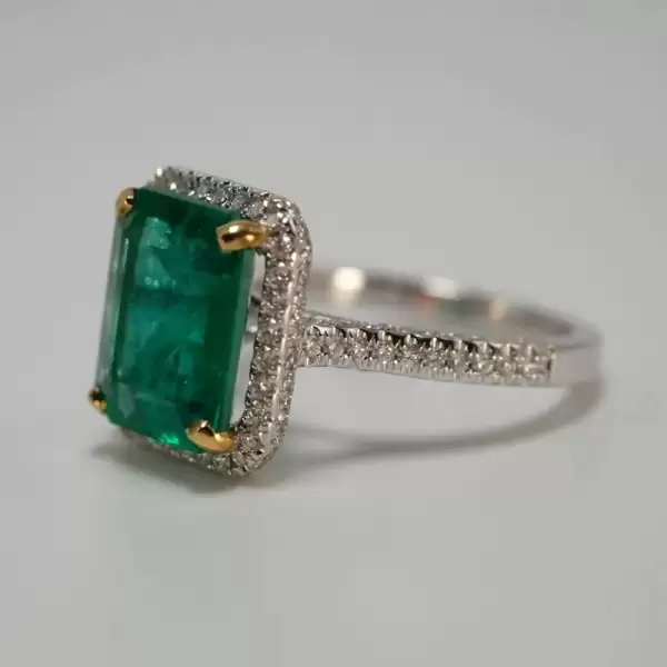 18K White Gold 4.75ct Natural Emerald Solitaire Cocktail Ring(8) result