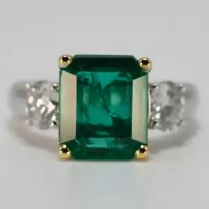 18K White and Yellow Gold 3.56ct Emerald Cocktail Ring Custom Made(20) result