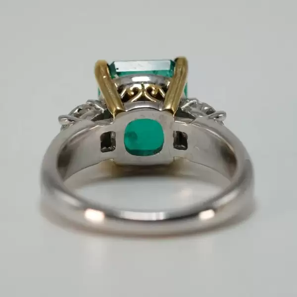 18K White and Yellow Gold 3.56ct Emerald Cocktail Ring Custom Made(26) result