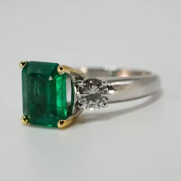 18K White and Yellow Gold 3.56ct Emerald Cocktail Ring Custom Made(292) result