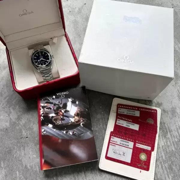 45.5mm Omega Seamaster Planet Ocean Stainless22005000 Box Papers Serviced14 result