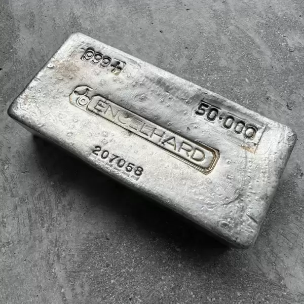 50 oz Engelhard .999 Silver Poured bar Nice Condition!20 result