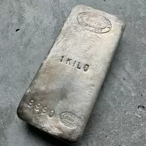 Johnson Matthey Mallory 1 Kilo.999 Silver Poured Bar32.15oz Nice Pour Lines40 result