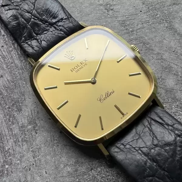 Mens Rolex Cellini 18k Yellow Gold 4114 with original Rolex leather band!11 result