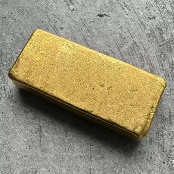 Vintage Engelhard 3.215 oz Gold Poured Bar 100gram Stunning Pour Lines(1) result