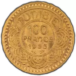 1935 Tunisia 100 Francs Gold Coin 10 result