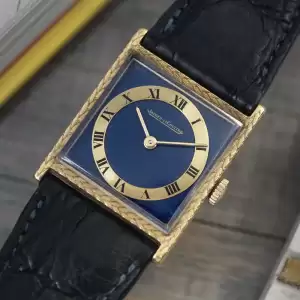 1970 Jaeger Lecoultre Tank solid 18k yellow Gold Wristwatch Blue Dial 10 result