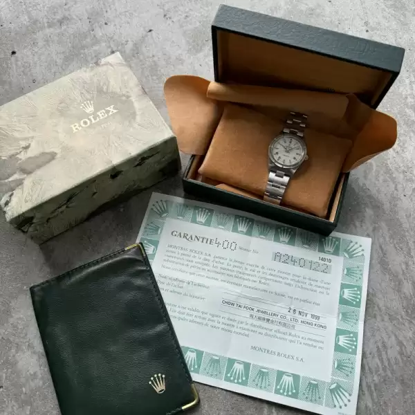 1999 Rolex Air King Date 14010 Box Papers Engine Turned Bezel Unpolished.16 result