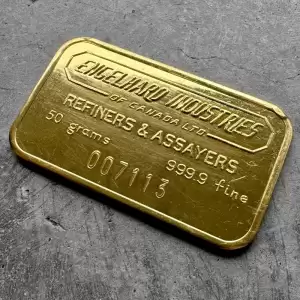 Engelhard Industries of Canada 50 Gram Gold Bar Struck.9999+50 result