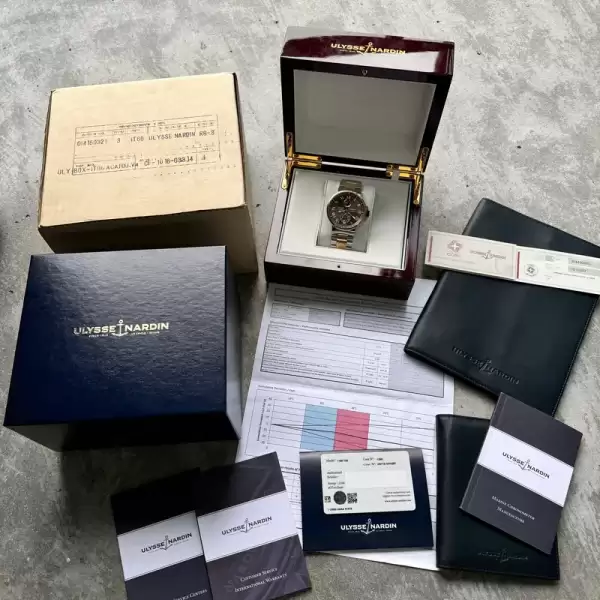 Ulysse Nardin Marine Chronometer 1185 126 Two Tone Chocolate Dial Box+Papers25 result