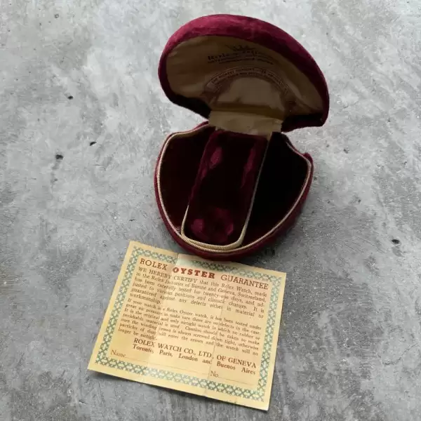 1930s Rolex Red Velvet Clamshell Watch Box Original Papers+Receipt13 result