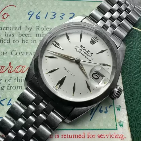 1963 Rolex Explorer Date Box and Papers White Explorer Dial.10 result