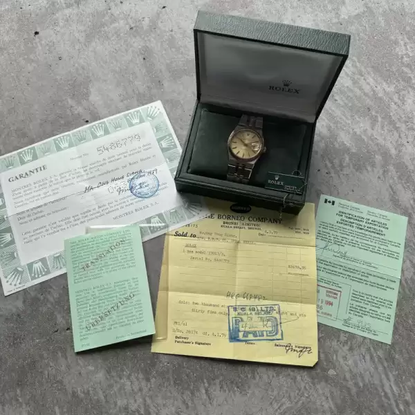 1978 Rolex Oysterquartz Datejust 17013 Box Brunei Papers Unpolished Rosey patina.13 result