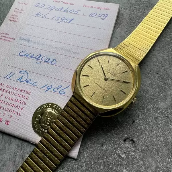 1986 Omega Constellation 18k Solid Yellow Gold BA 391.8605 74.8grams+Papers 10 result