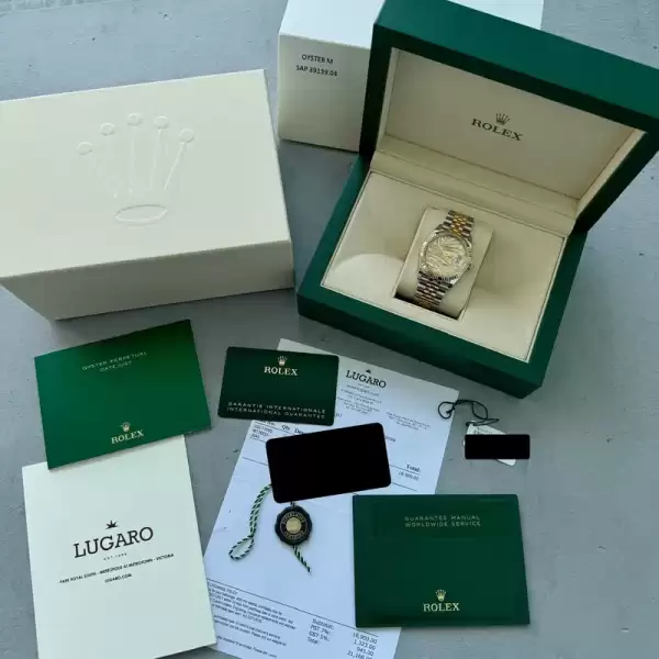 2024 Rolex 36mm Datejust 126233 Box+Papers Diamond Golden Palm Dial Motif.23 result