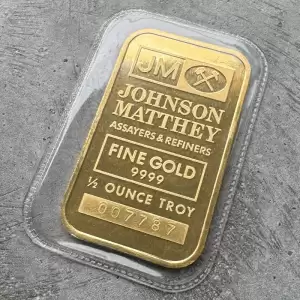 Johnson Matthey blank back 1 2oz Gold Bar Struck.9999+Sealed Logo Back 10 result