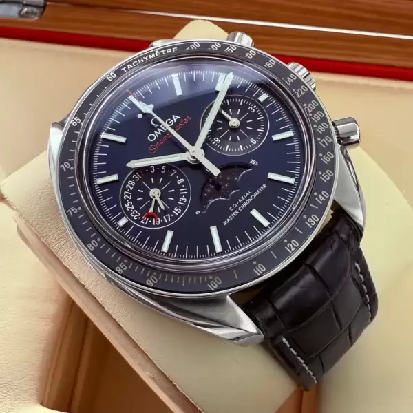 Omega Speedmaster Moonphase blue dial 30433445203001 Box+Papers22 result