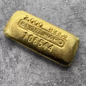 Vintage Engelhard 2 oz Gold Poured Bar 2oz With Serial Stunning Pour Lines! 20 result