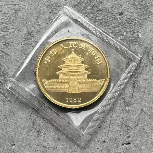 1982 gold panda 1 10 oz gold 9999 fine 10 yuan sealed 2 result