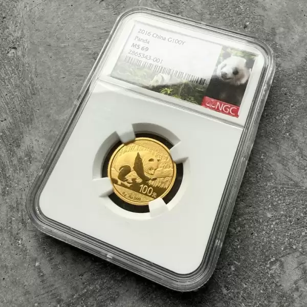 2016 china gold panda 8 gram gold 9999 fine 100 yuan ngc 69.1 result