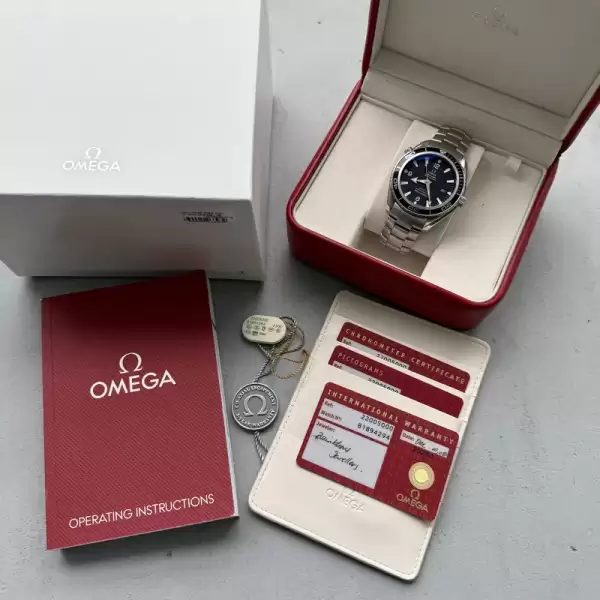 45 5mm omega seamaster planet ocean stainless 22005000 box papers35