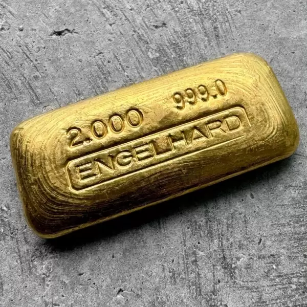 Vintage Engelhard 2 oz Gold Poured Bar 2oz No Serial Stunning Pour Lines!1 result