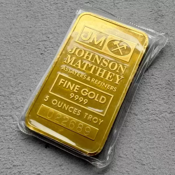 Vintage Johnson Matthey 5.oz Gold Bar .9999 5oz Perfectly Sealed 1 result