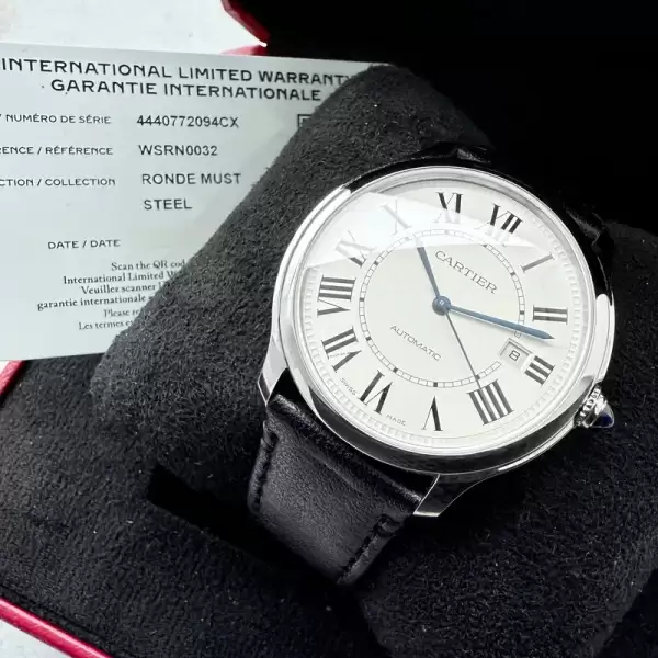 cartier croisiere ronde must de cartier wsrn0032 automatic box papers10