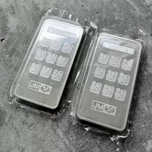 consecutive pair johnson matthey 10 oz 999 silver bar rbc royal bank of canada.2 result