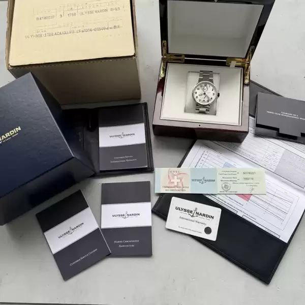 ulysse nardin marine chronometer manufacture 1183 126 box papers15