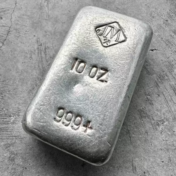 10 oz 999 silver johnson matthey poured jm bar small logo1 result