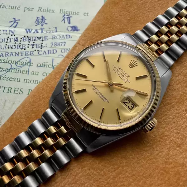 1977 rolex 16013 two tone 36mm datejust jubilee serviced box papers11