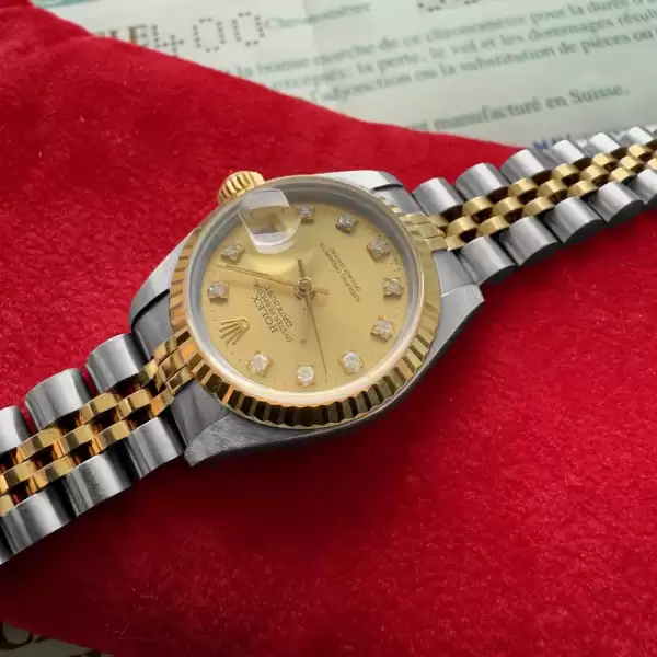 1993 rolex 69173 datejust diamond dial jubilee serviced box papers unpolished22