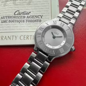 1998 cartier must de cartier 21 ref 1340 serviced box and papers20