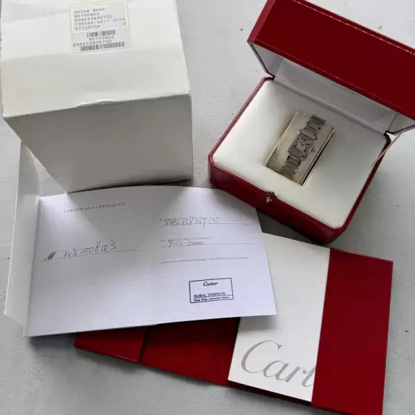 2000 cartier tank francaise 2384 serviced box and papers27