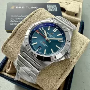 breitling chronomat gmt a32398101c1a1 blue dial box papers full stickers10