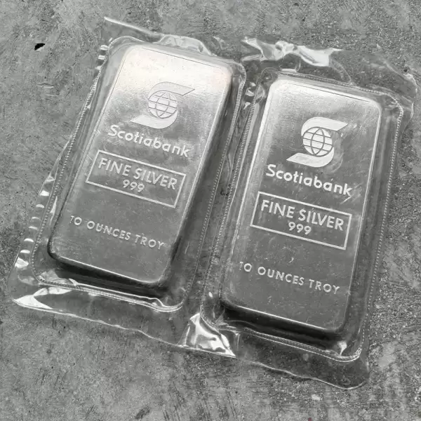 consecutive pair johnson matthey 10 oz 999 silver bar scotia bank scotiabank.1 result